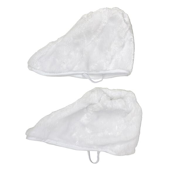 ADULT WHITE EASTER BUNNY RABBIT PLUSH BOOT COVER COSTUME ACCESSORY NEW - Picture 1 of 1